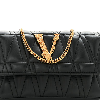 Versace Nappa Quilted Virtus Evening Bag Black 8 of 11