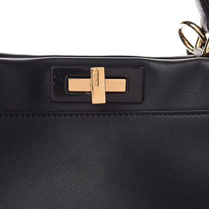 Fendi Calfskin Velvet Fun Fair Medium Peekaboo Iconic Satchel Night Blue Multicolor 11 of 13