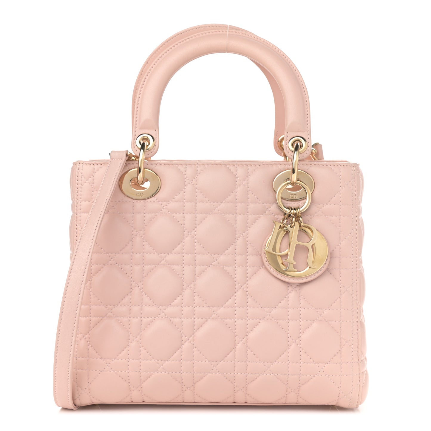 Lambskin Cannage Medium Lady Dior Light Pink