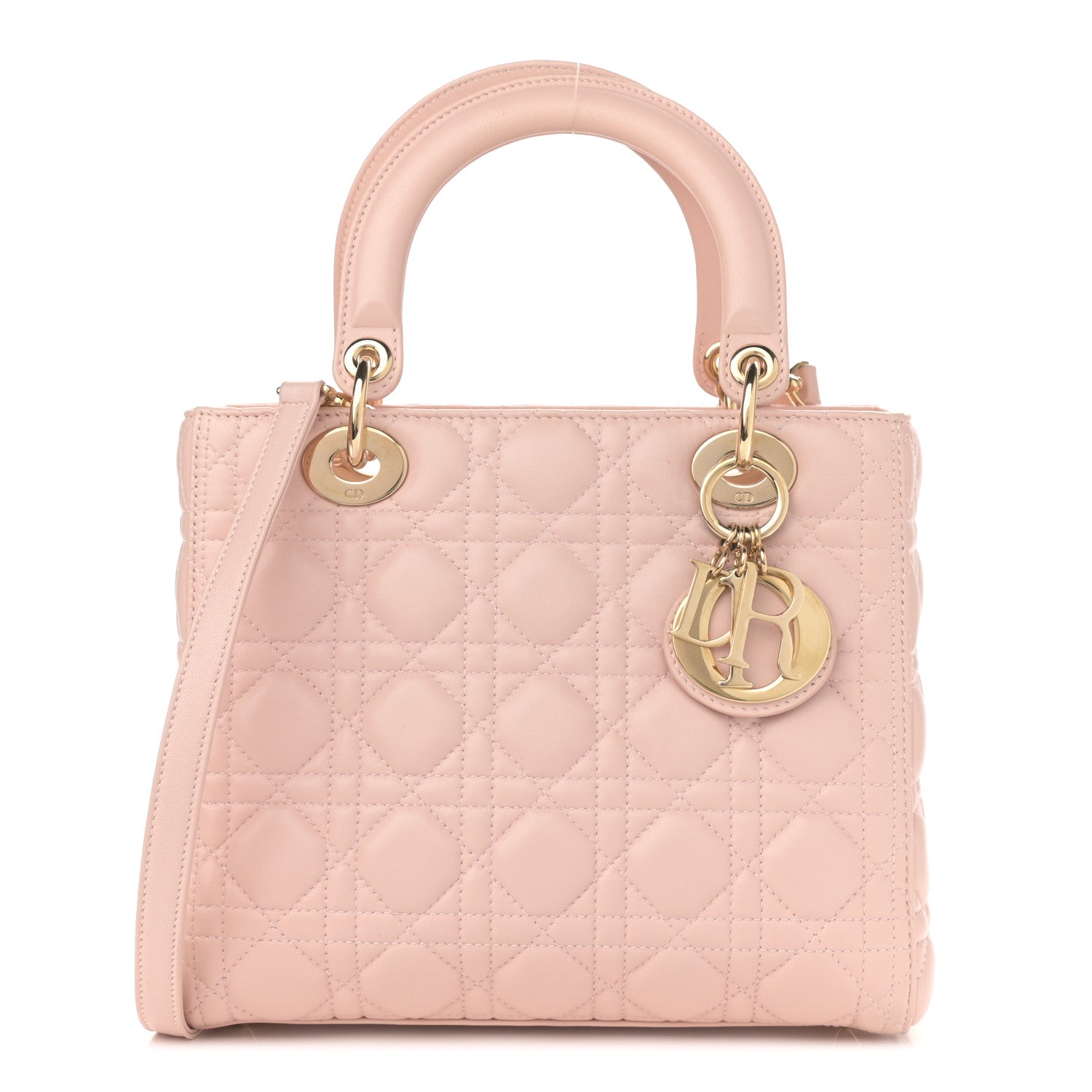 Christian Dior Lambskin Cannage Medium Lady Dior Light Pink 1 of 9