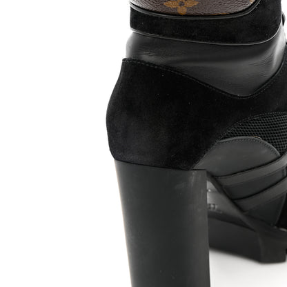 Louis Vuitton Suede Calfskin Monogram Star Trail Ankle Boots 40 Black 13 of 14