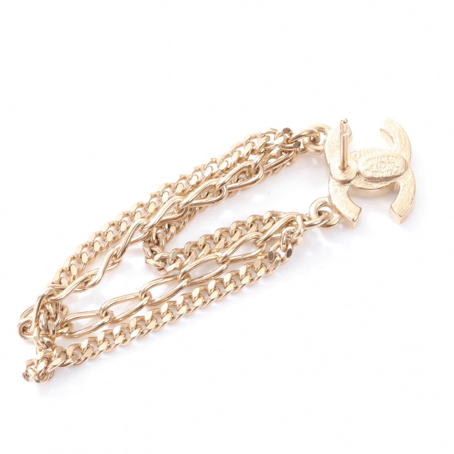 CC Triple Chain Earrings Gold