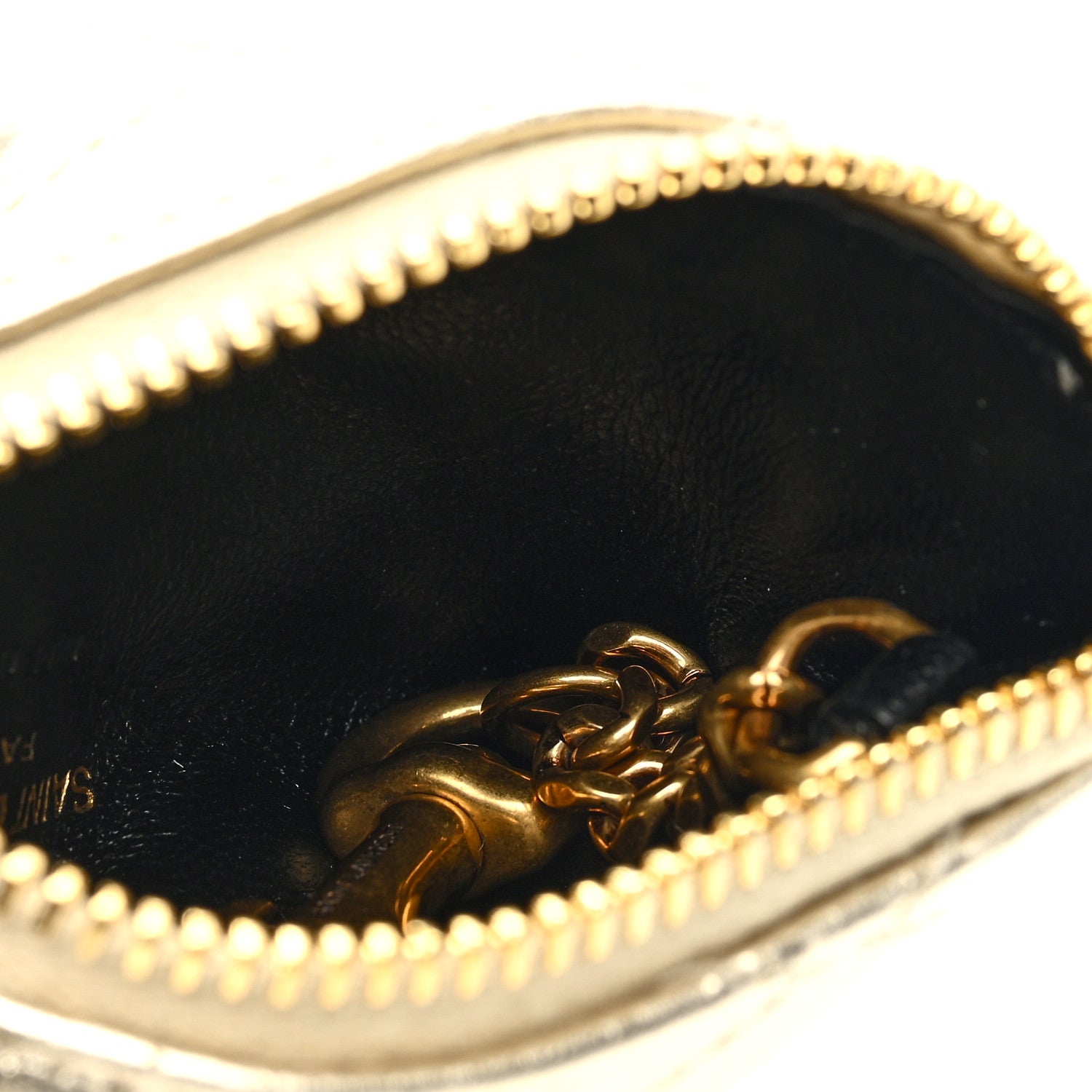 Saint Laurent SAINT LAURENT Metallic Calfskin Berlingo Bag Charm Platino 5 of 6