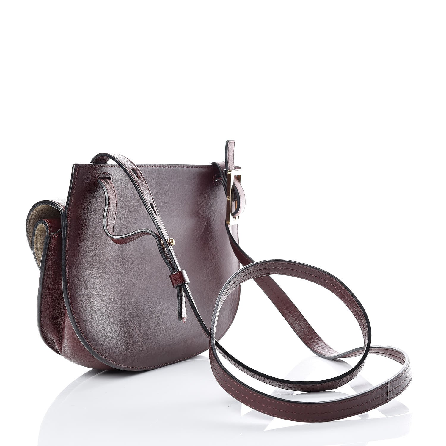 Chloe Calfskin Mini Georgia Crossbody Bag Bordeaux 3 of 13