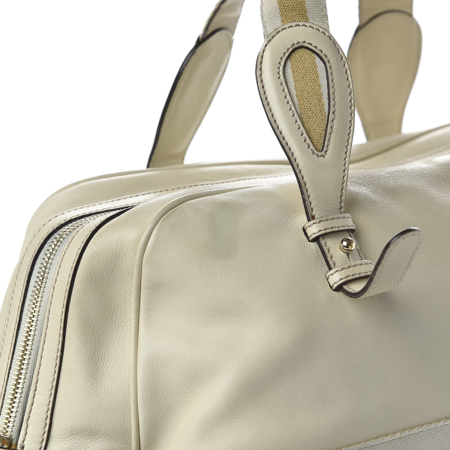 Gucci Calfskin Signature XL Bowler Ivory 12 of 16