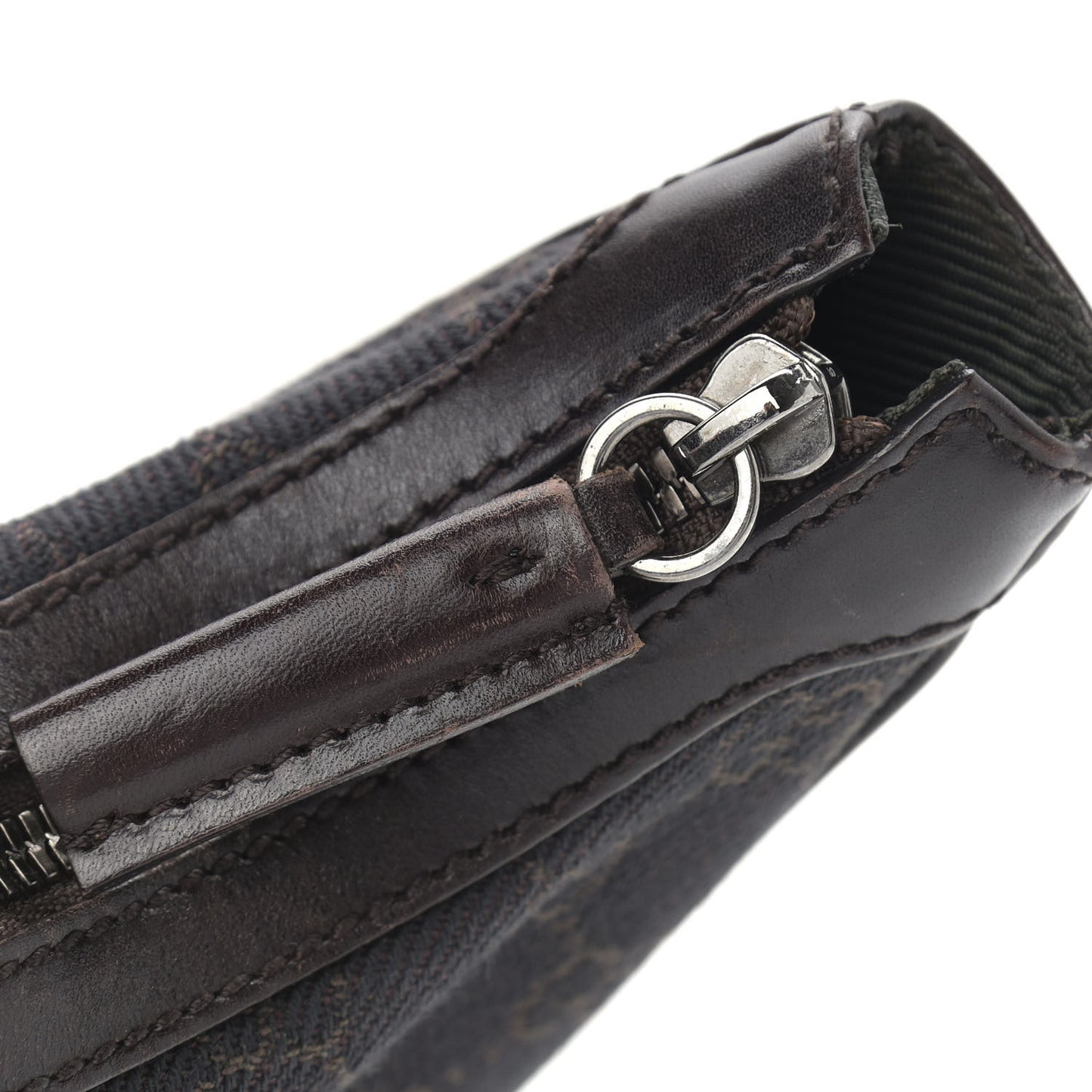 Denim Monogram Shoulder Bag Brown