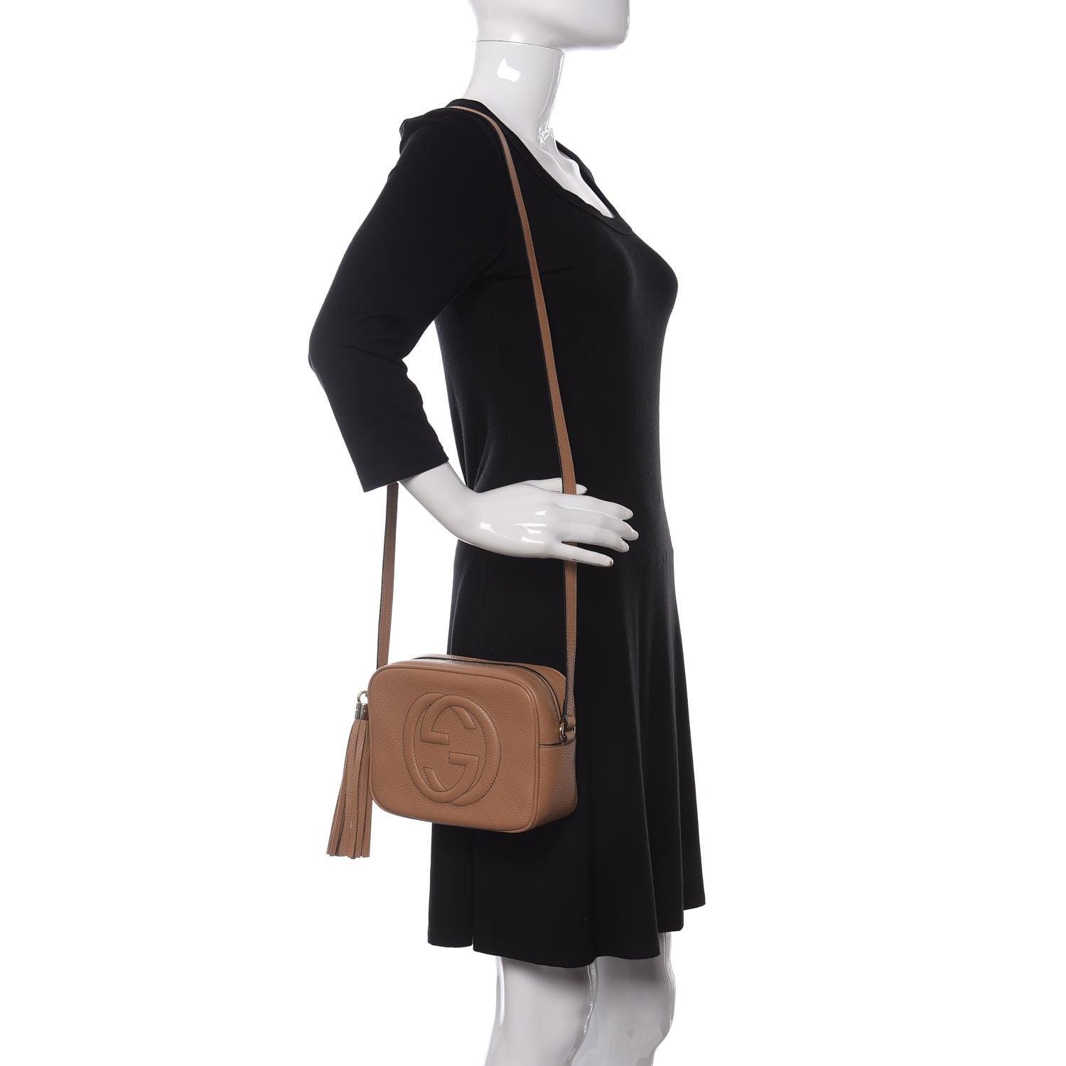 Gucci Pebbled Calfskin Small Soho Disco Bag Camelia 2 of 9
