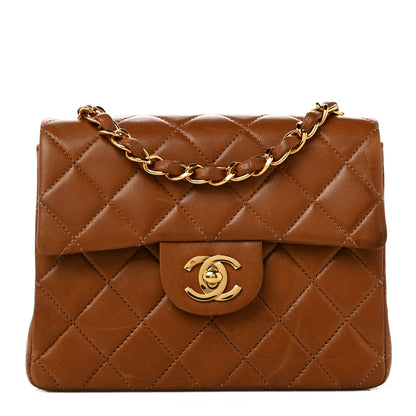 Chanel Lambskin Quilted Mini Square Flap Brown 1 of 9