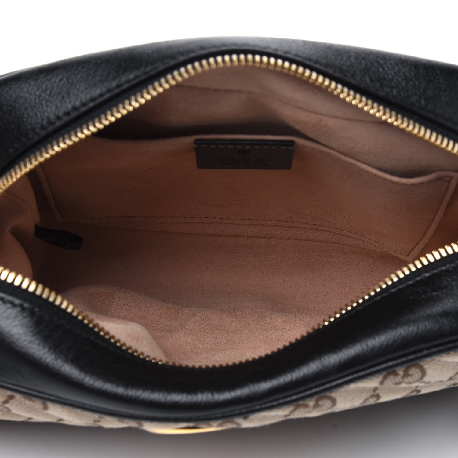Gucci Monogram Matelasse Diagonal Small GG Marmont Chain Shoulder Bag Beige Black 5 of 15