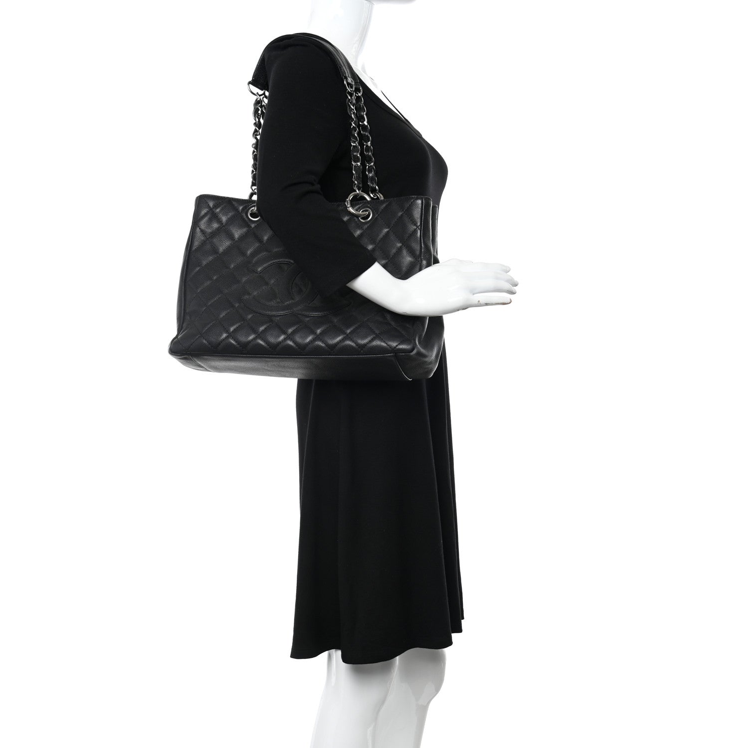 Chanel Caviar Quilted Grand Shopping Tote GST Black 2 of 13