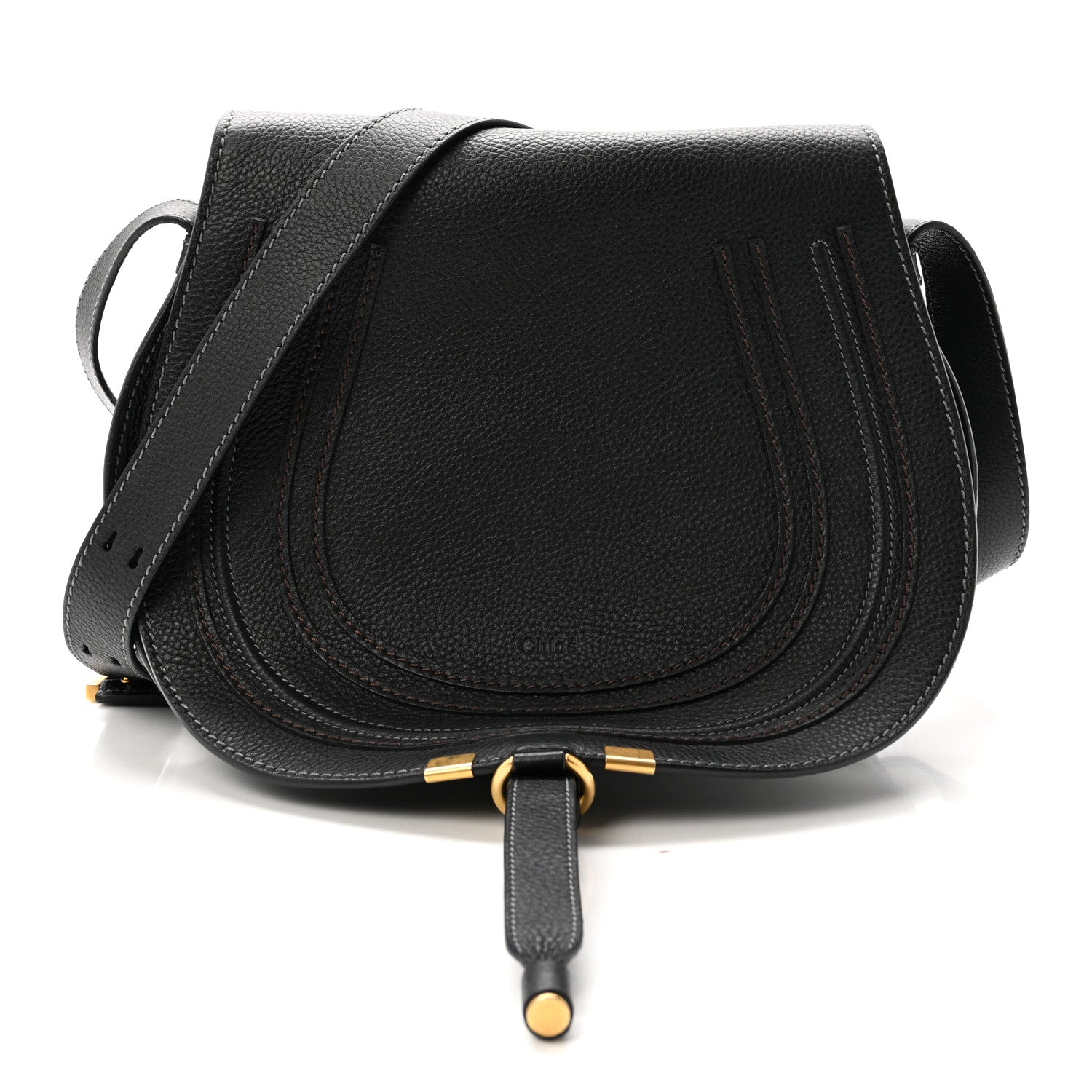 Chloe Calfskin Medium Marcie Round Crossbody Bag Black 1 of 10