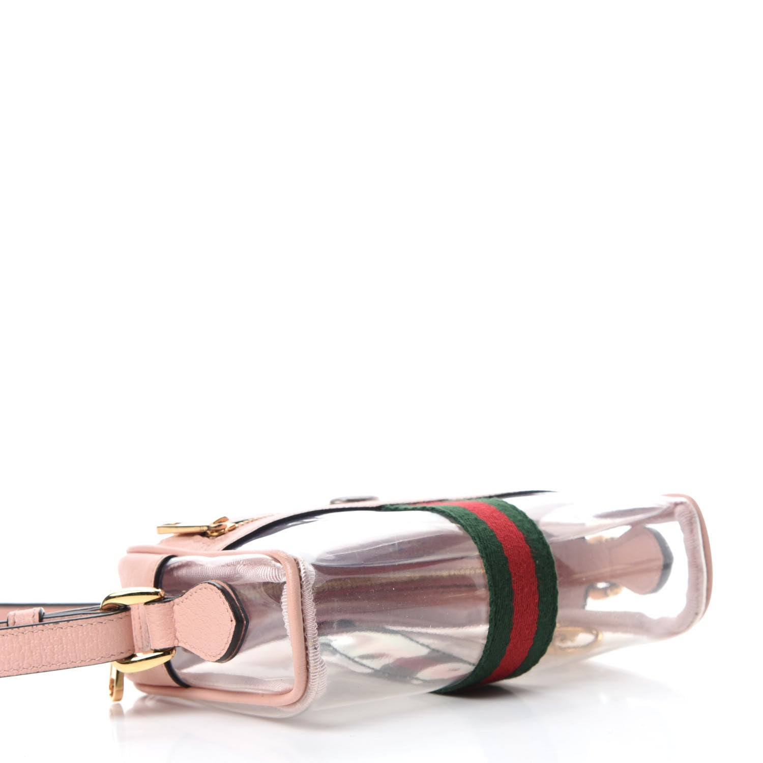 Gucci Vinyl Web Mini Ophidia Transparent Shoulder Bag Perfect Pink 4 of 9