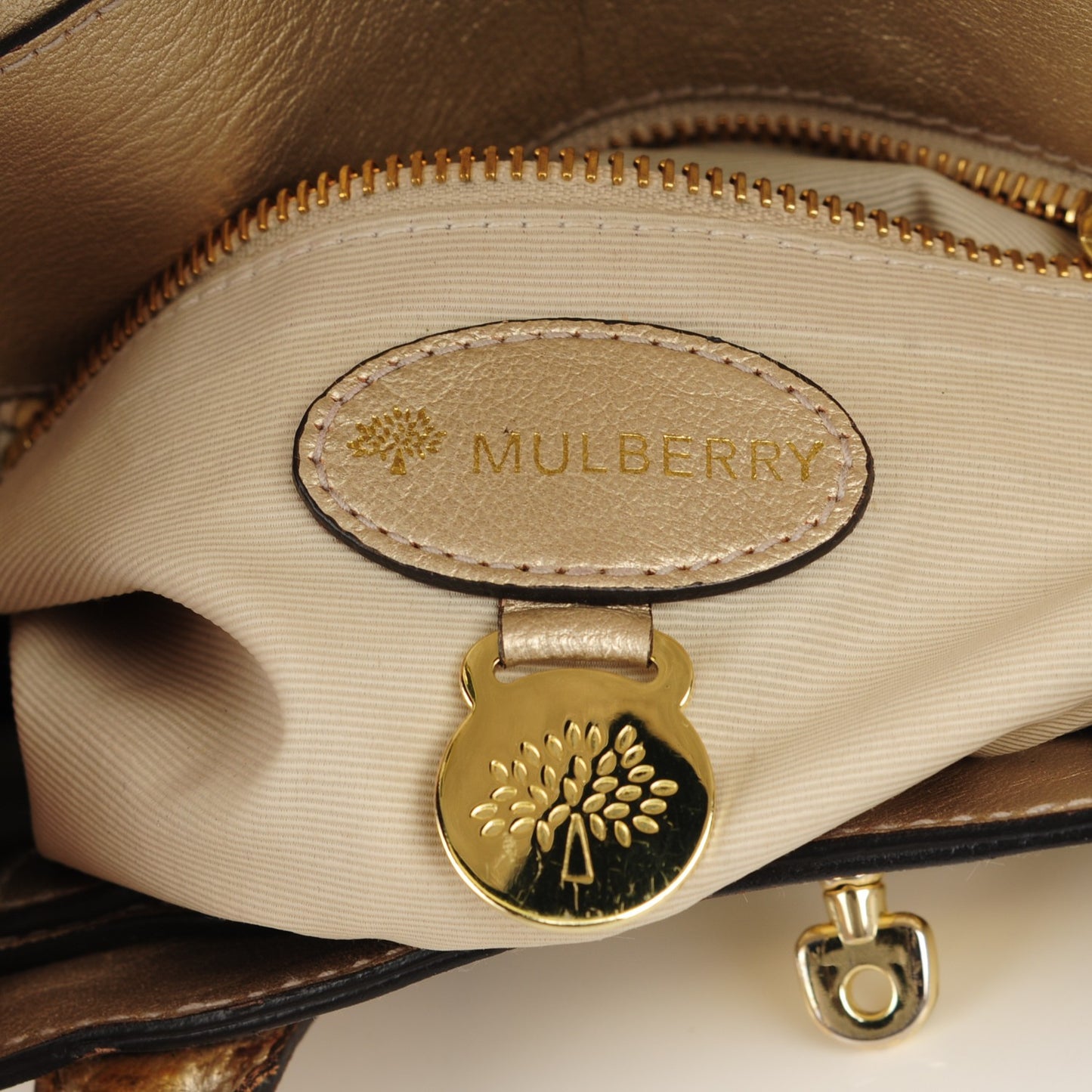 Metallic Calfskin Ledbury Champagne