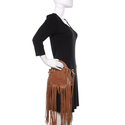 Chloe Shiny Small Grain Calfskin Mini Marcie Multi Fringe Satchel Tan 3 of 12