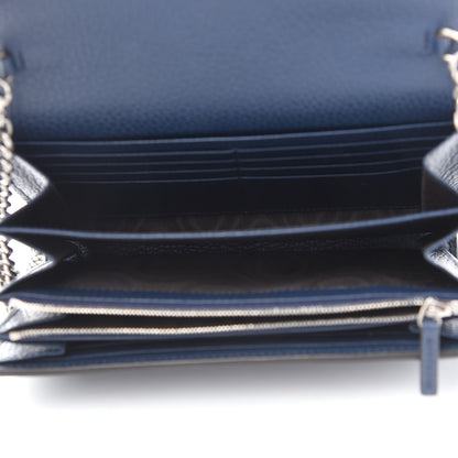 Gucci Dollar Calfskin Crystal Mini Dionysus Chain Wallet Blue Agata Black Diamond 4 of 8