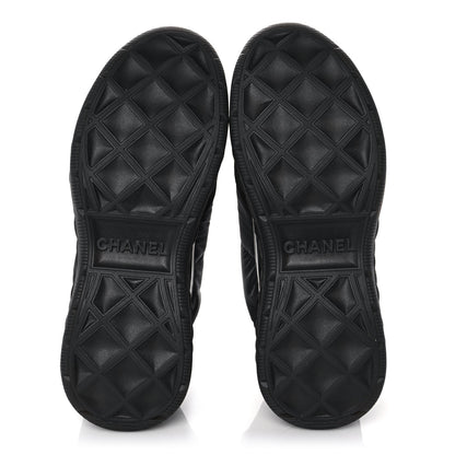 Chanel Nylon Suede Calfskin CC Sneakers 36 Black 5 of 9