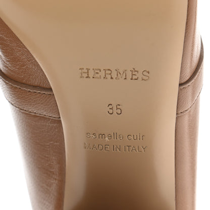 Hermes Goatskin Blossom Mules 35 Marron Havane 7 of 10