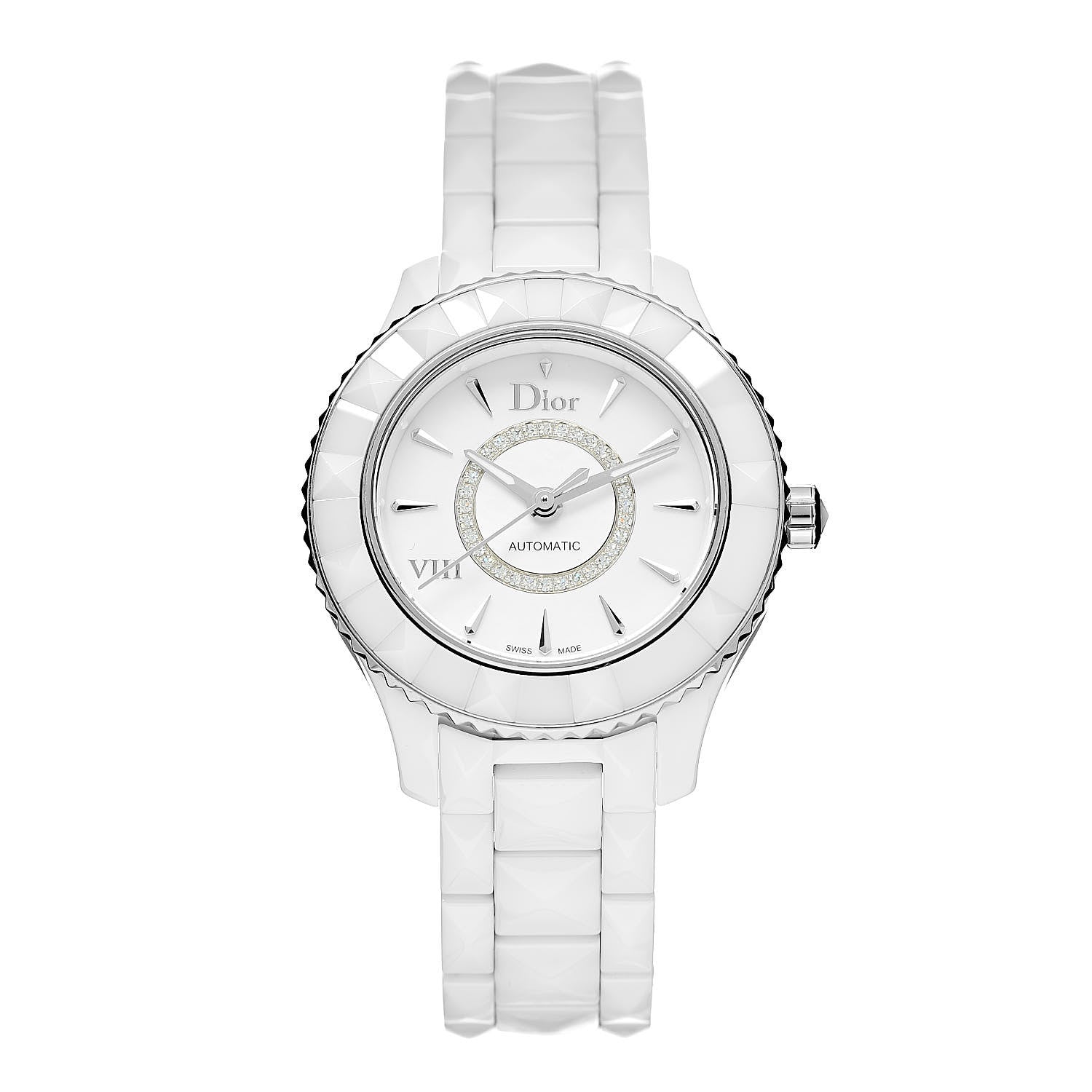 Christian Dior Stainless Steel Ceramic Diamond Mother of Pearl 33mm Dior VIII Automatic Watch White 1 of 7