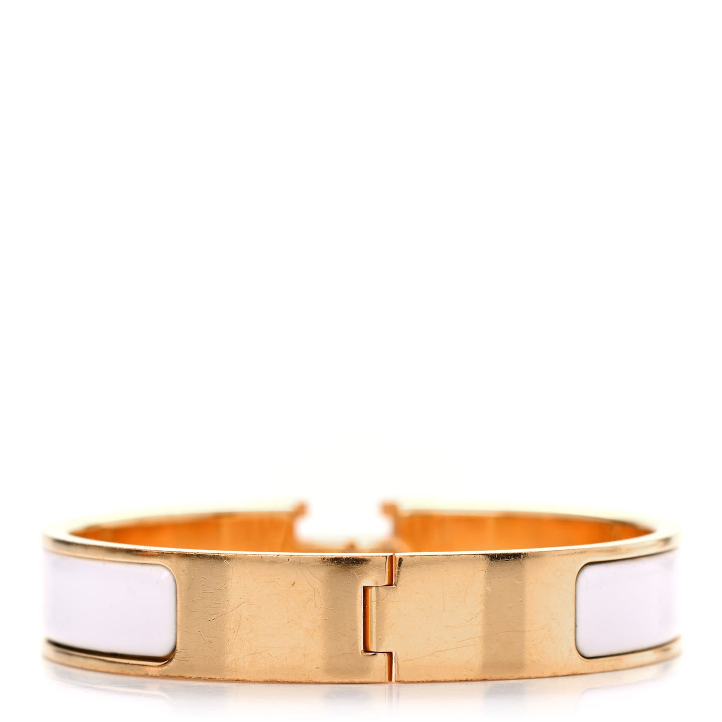 Enamel Narrow Clic Clac H Bracelet S White
