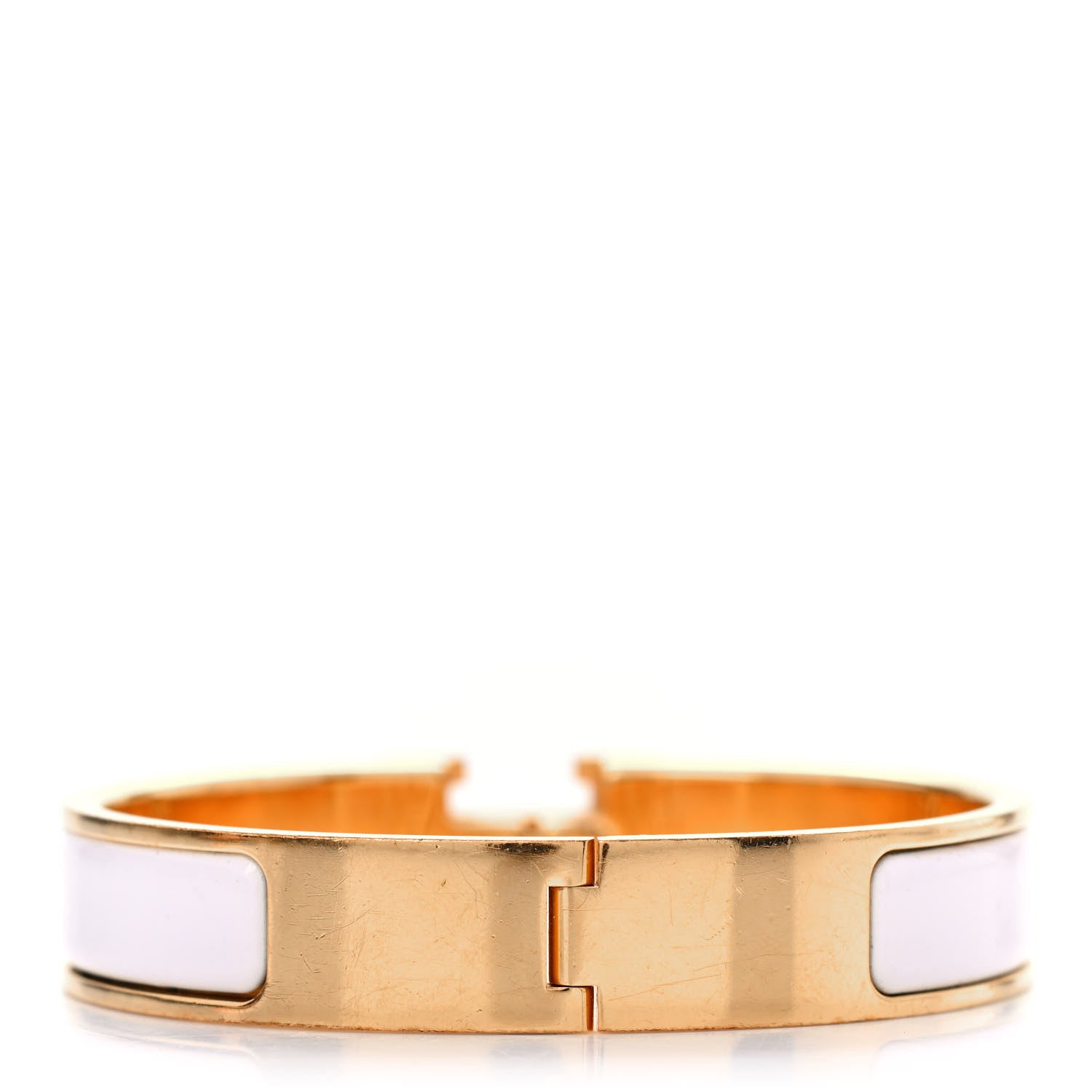 Hermes Enamel Narrow Clic Clac H Bracelet S White 3 of 5