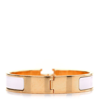 Hermes Enamel Narrow Clic Clac H Bracelet S White 3 of 5