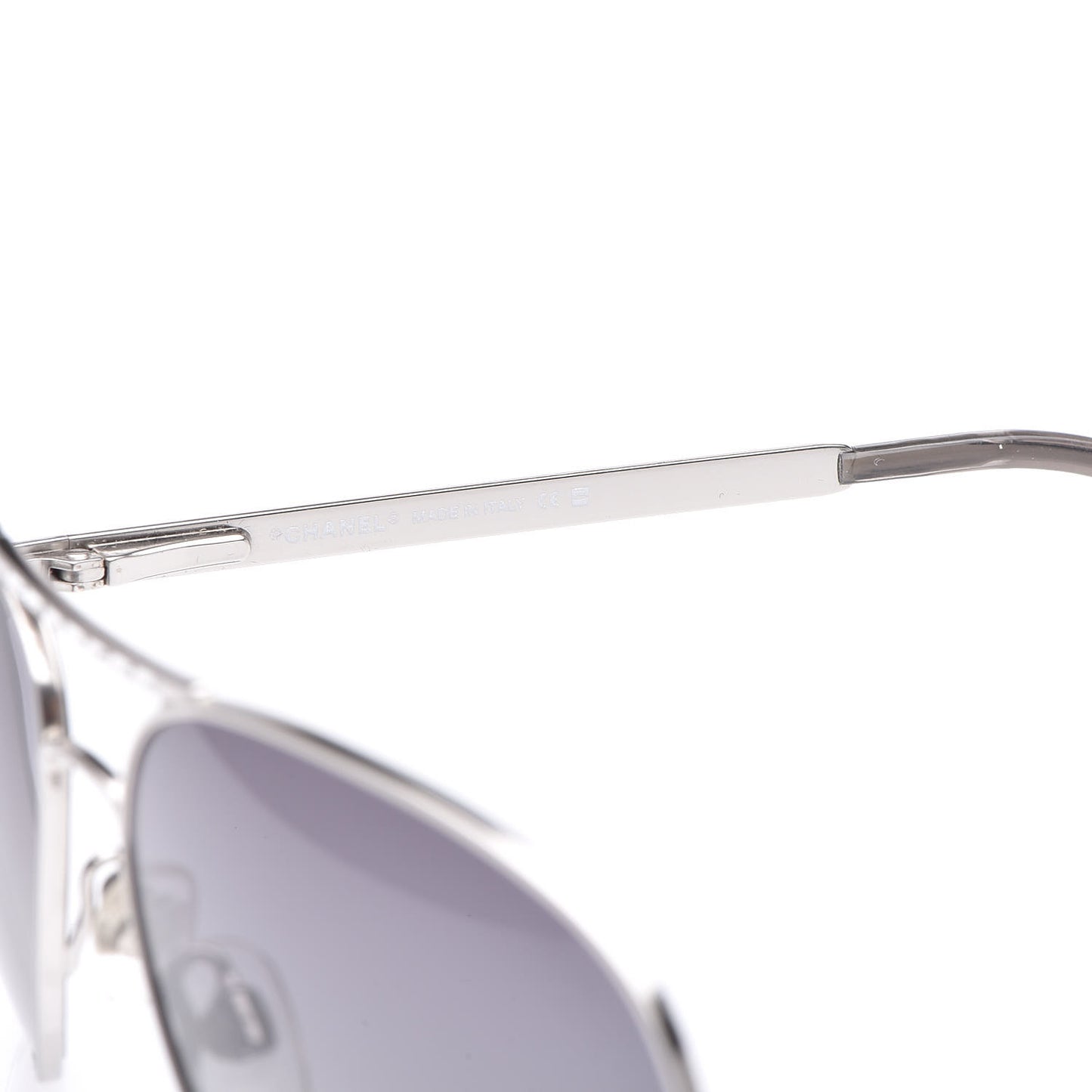 Crystal Aviator Sunglasses 4121-B Silver