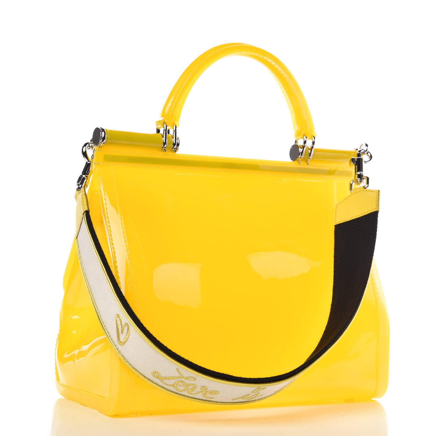 Rubber Semi Transparent Miss Sicily Satchel Yellow