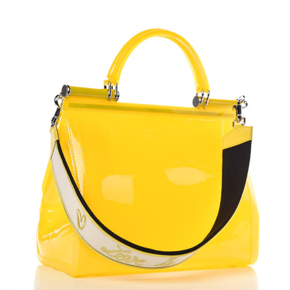 Dolce & Gabbana Rubber Semi Transparent Miss Sicily Satchel Yellow 4 of 8