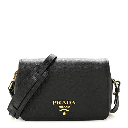 Prada Vitello Phenix Crossbody Bag Black 1 of 10