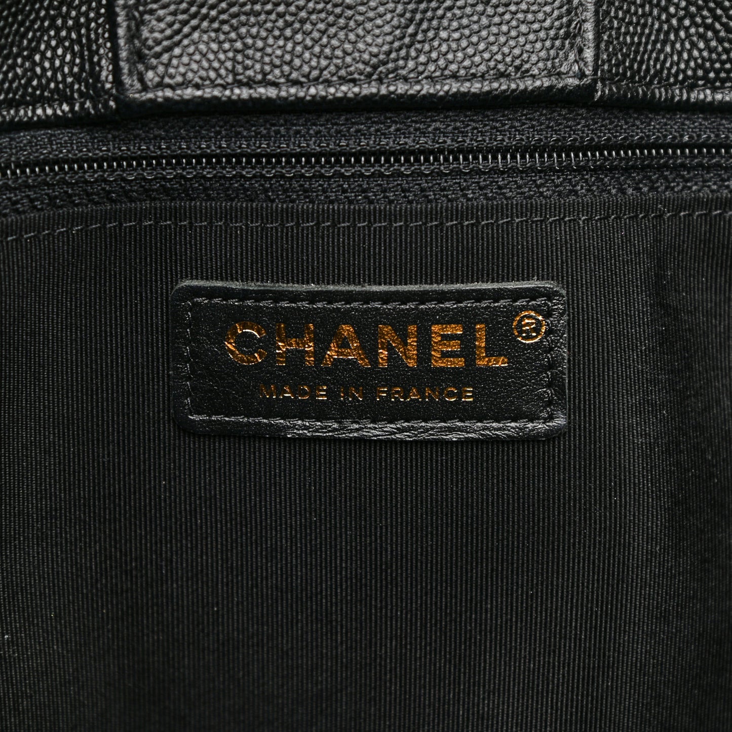 Caviar Quilted Large Shopping Tote Black