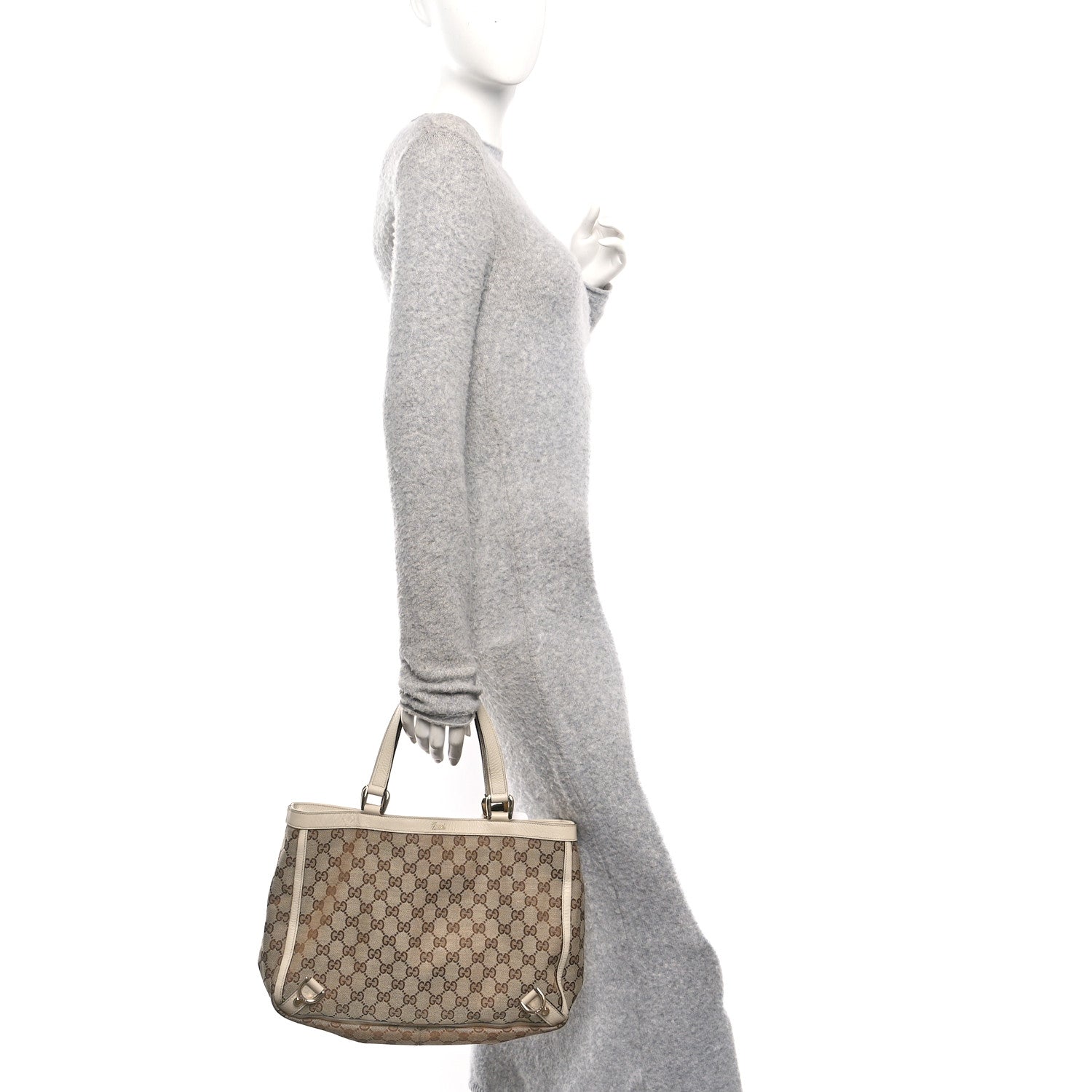 Gucci Monogram Medium Abbey Tote White 2 of 10