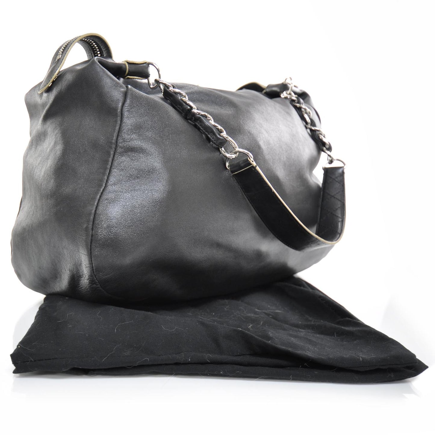 Lambskin Large Edgy Hobo Black