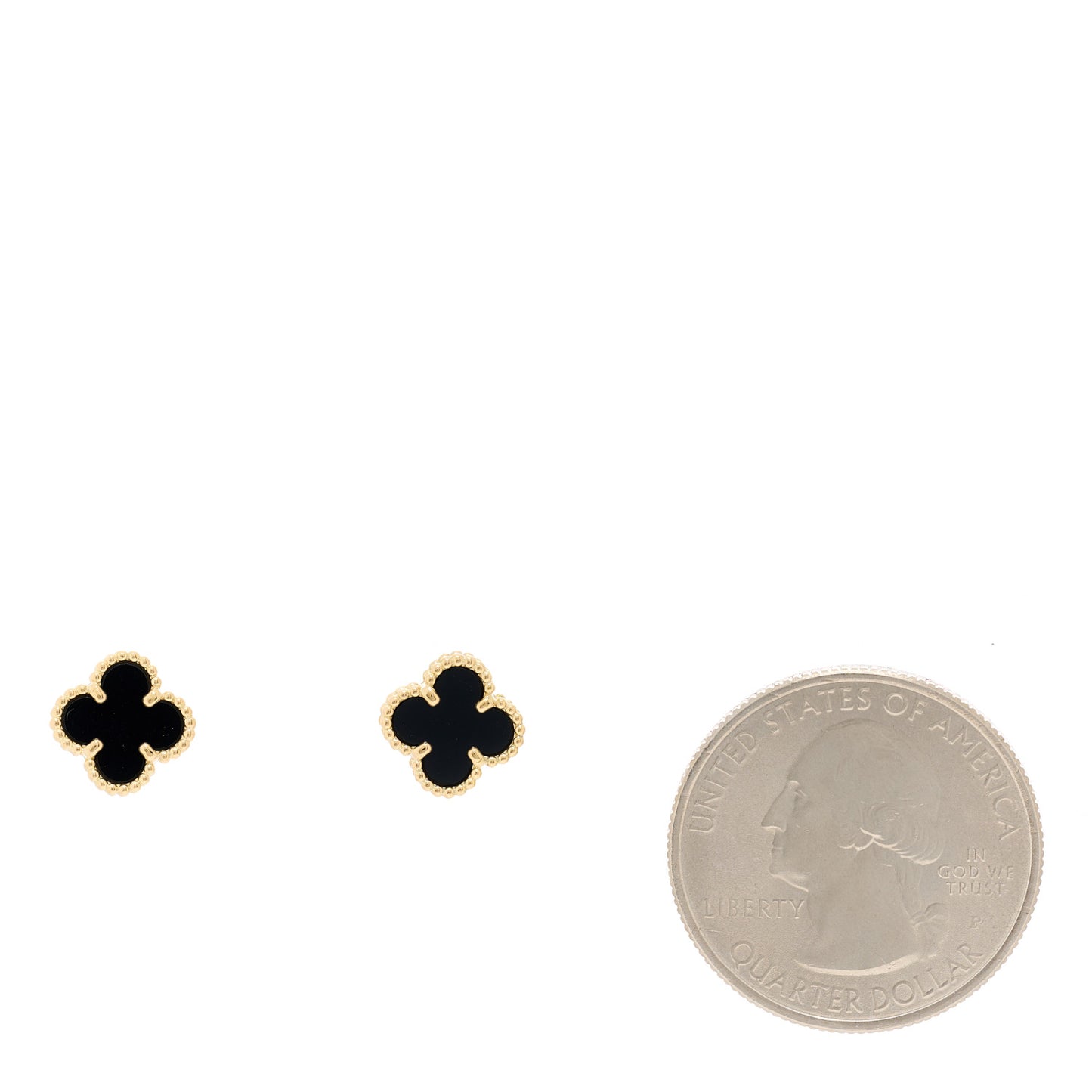 18K Yellow Gold Black Onyx Sweet Alhambra Earrings