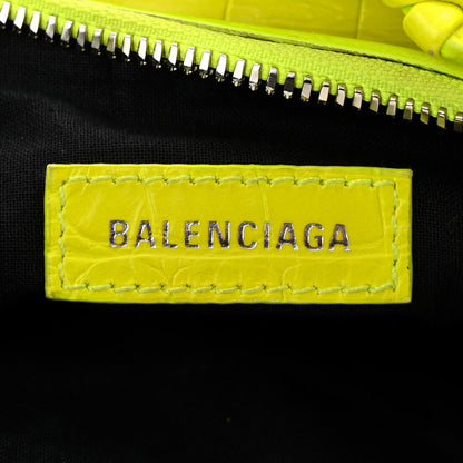 Balenciaga Extra Supple Calfskin Crocodile Embossed Le Cagole Shoulder Bag XS Fluo Yellow 7 of 11