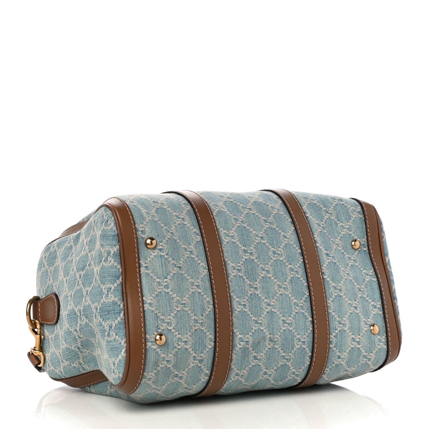 Gucci Denim Monogram Medium Joy Boston Blue 4 of 12