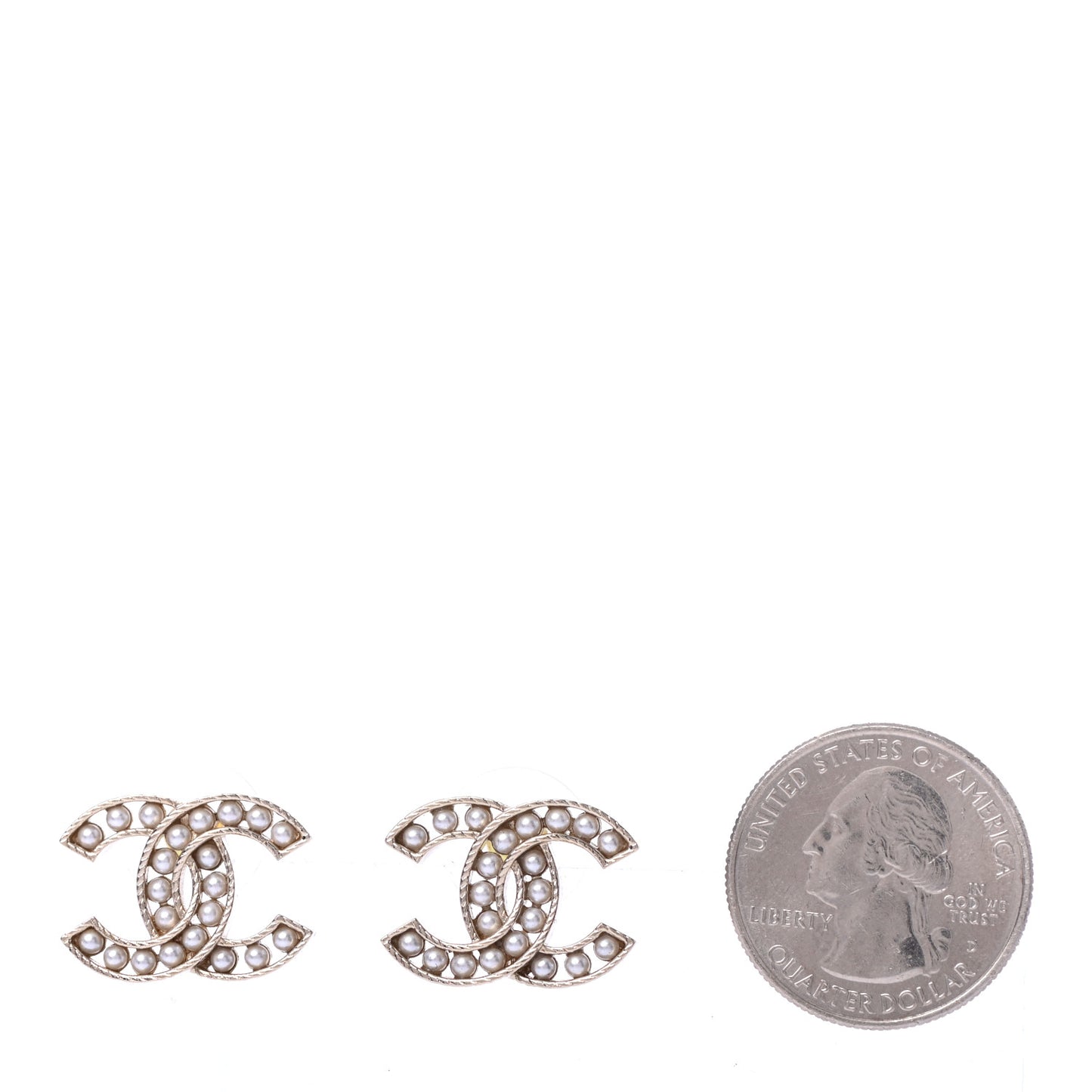 Pearl CC Earrings Gold