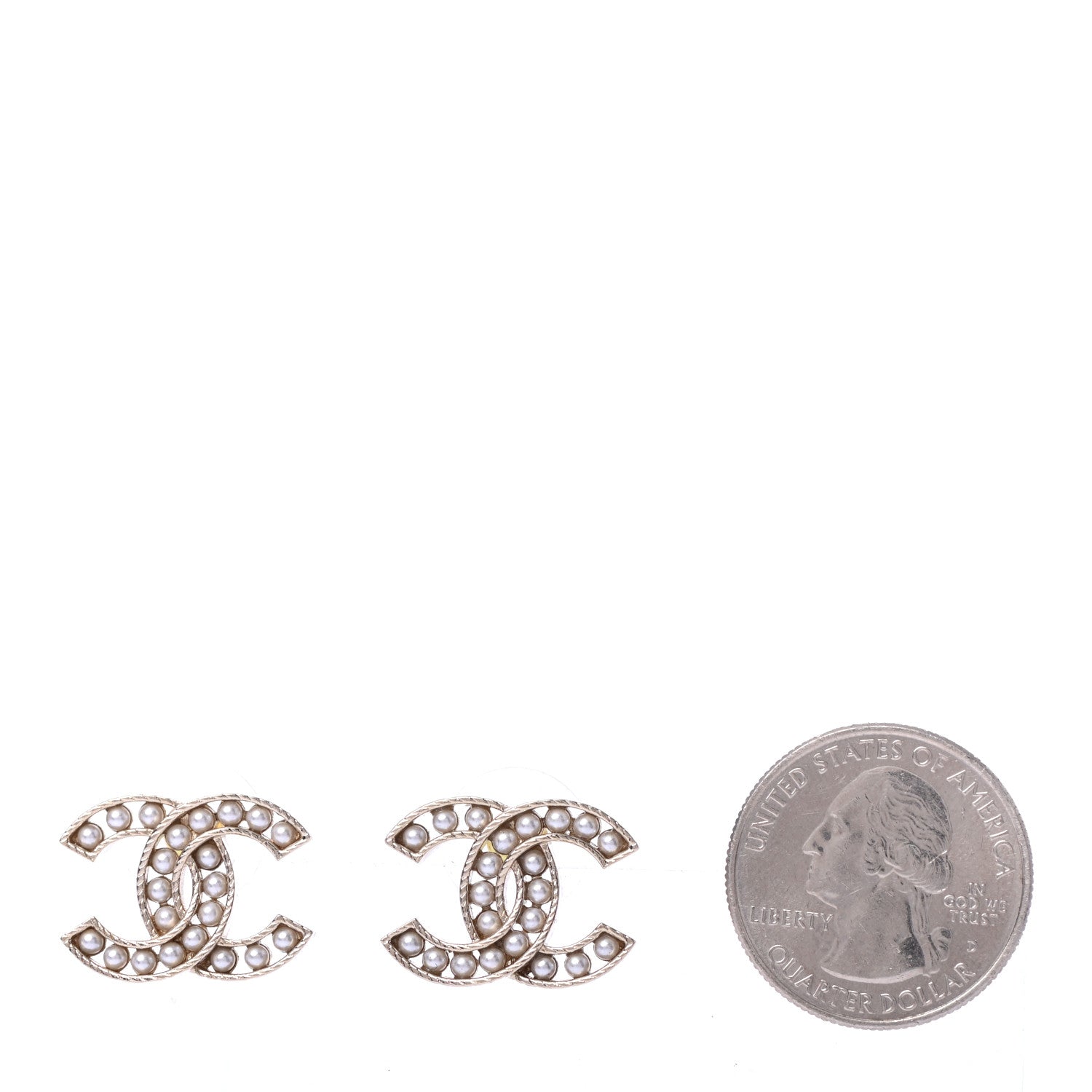 Chanel Pearl CC Earrings Gold 2 of 4
