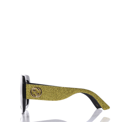 Gucci Square Frame GG0102S Sunglasses Glitter Gold 4 of 8