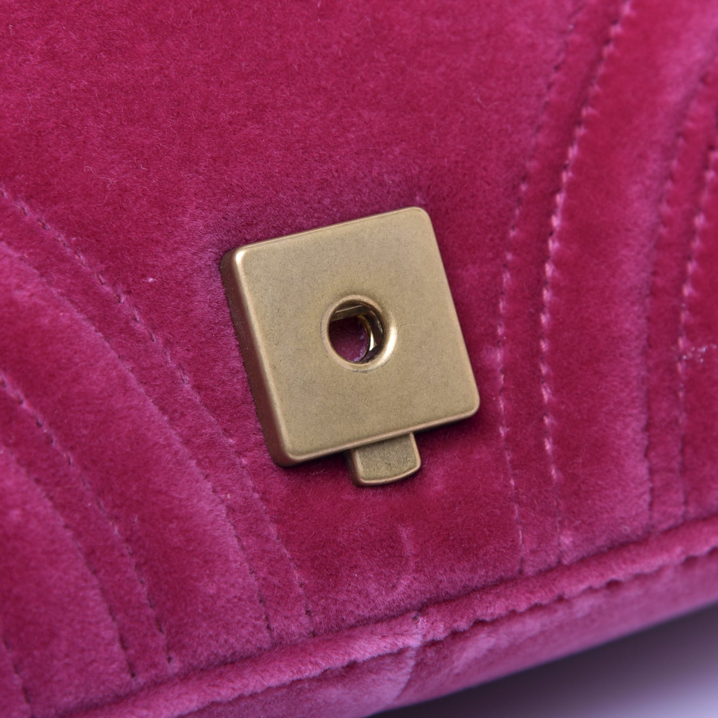Velvet Matelasse Mini GG Marmont Shoulder Bag Fuchsia Violet Cyclamen