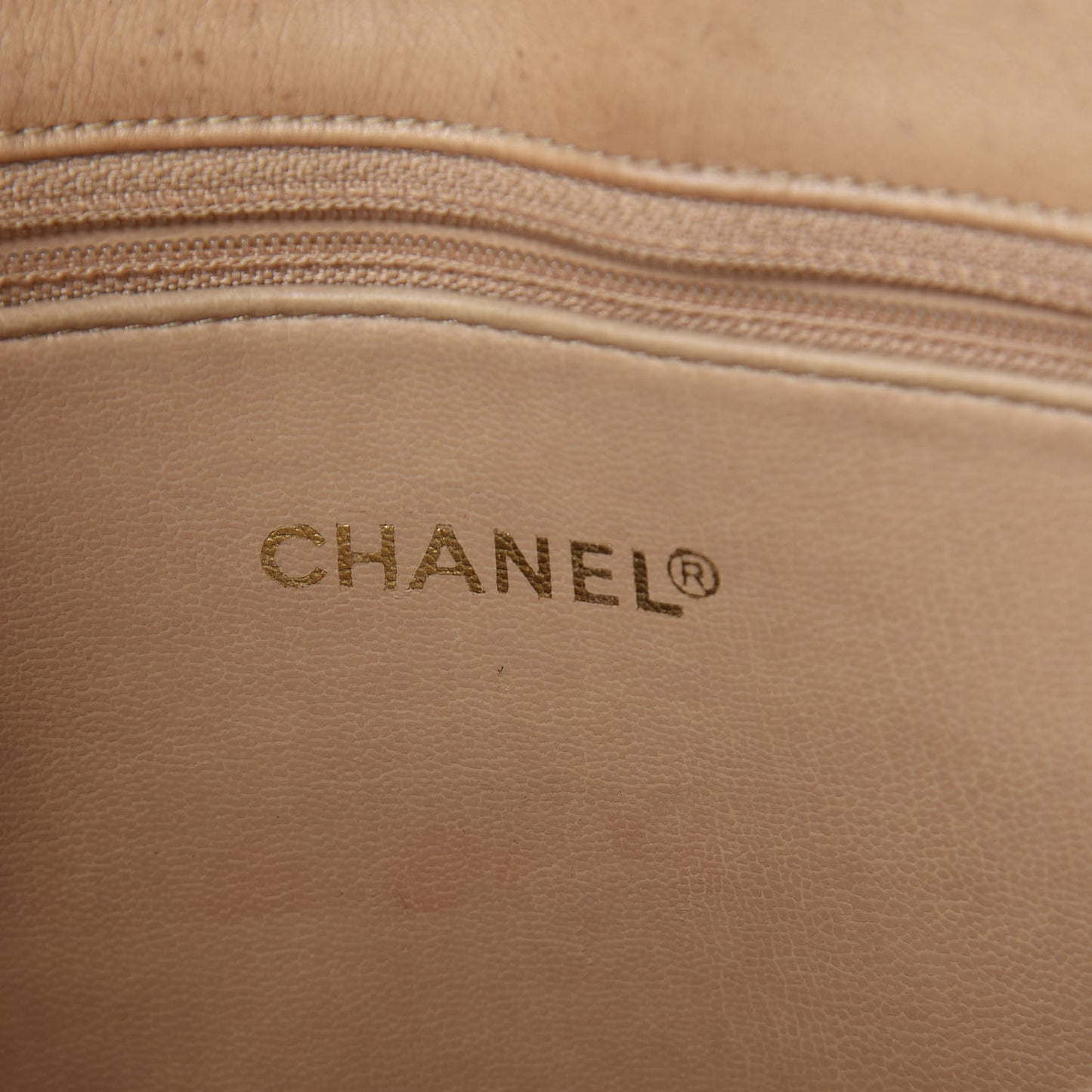 Lambskin Quilted Shopping Tote Beige