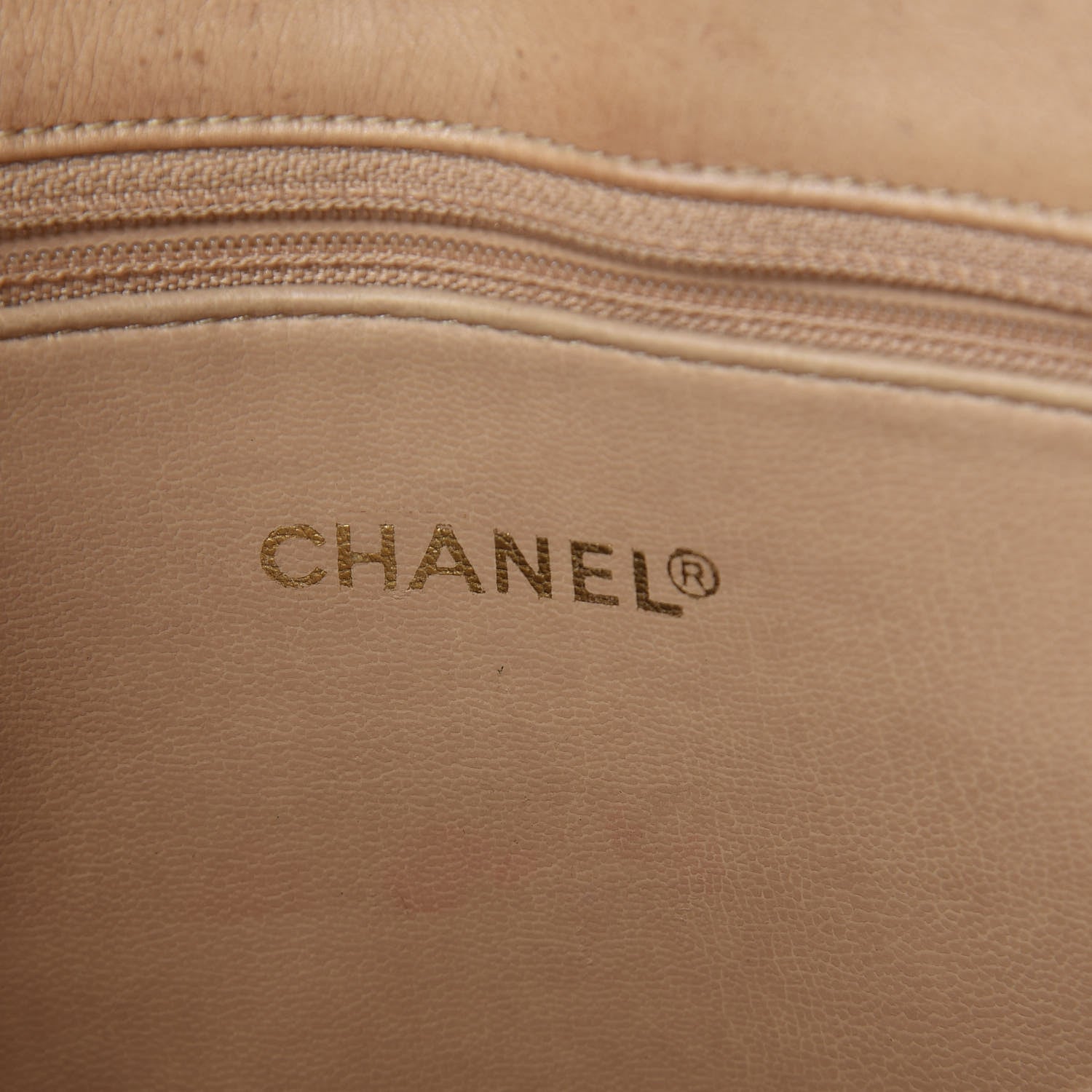 Chanel Lambskin Quilted Shopping Tote Beige 6 of 17