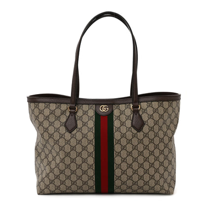 Gucci GG Supreme Monogram Medium Ophidia Shopping Tote Brown 1 of 11