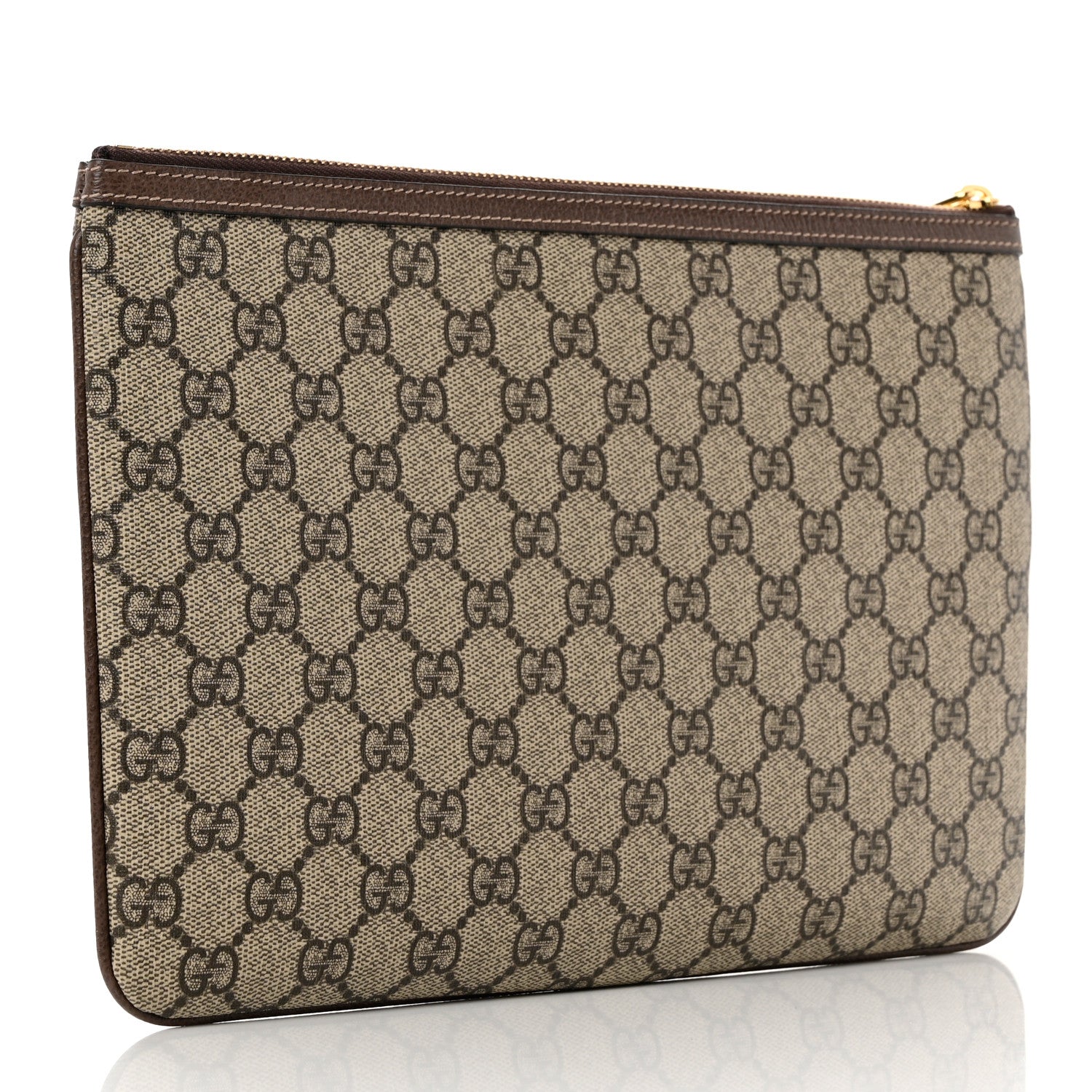Gucci GG Supreme Monogram Large Ophidia Pouch Clutch Brown 3 of 7