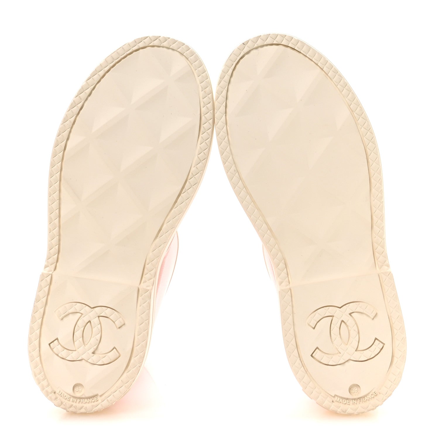 Chanel Caoutchouk CC High Boots 39 Light Pink White 6 of 9