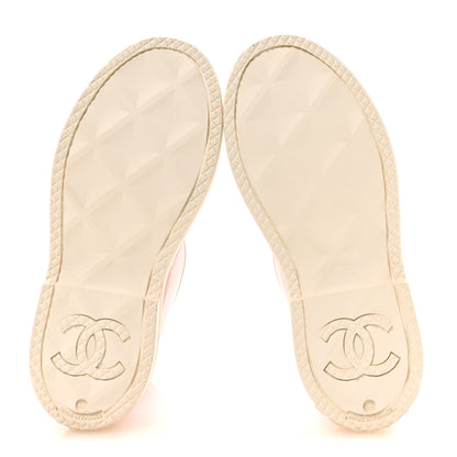 Chanel Caoutchouk CC High Boots 39 Light Pink White 6 of 9