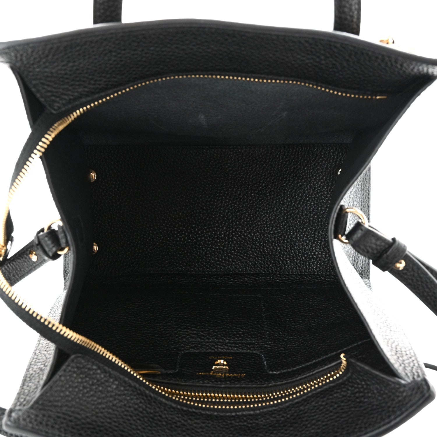 Salvatore Ferragamo Hammered Calfskin Double Handle Small Amy Tote Black 5 of 11