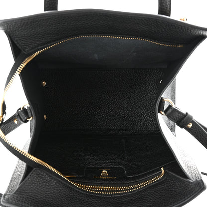 Salvatore Ferragamo Hammered Calfskin Double Handle Small Amy Tote Black 5 of 11