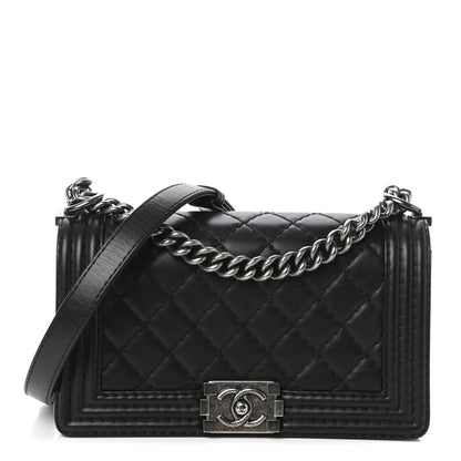 Chanel Calfskin Double Stitch Medium Boy Flap Black 1 of 10