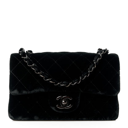 Chanel Velvet Quilted Mini Rectangular Flap So Black 1 of 13