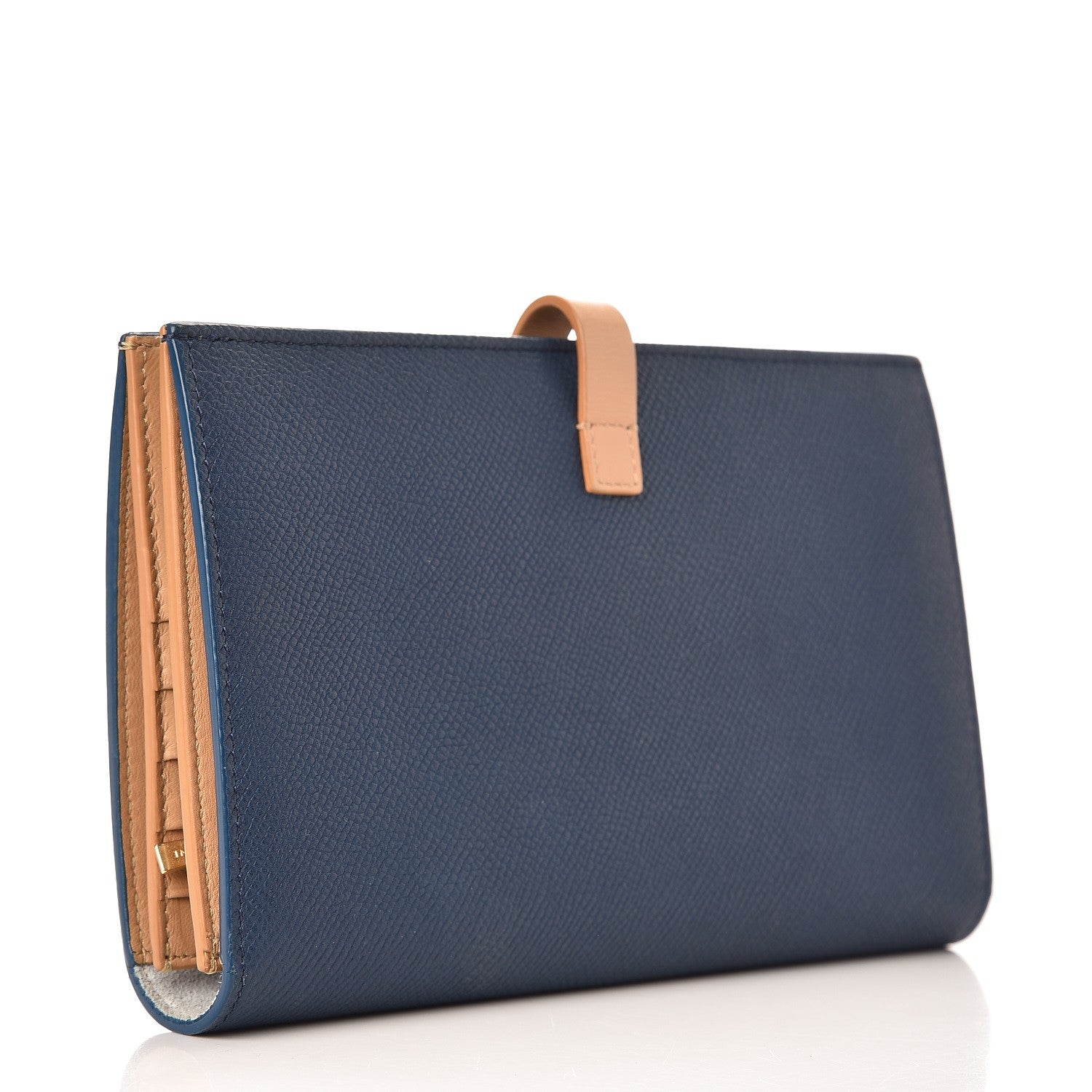 Celine Grained Calfskin Medium Multifunction Strap Wallet Deep Sea 3 of 8